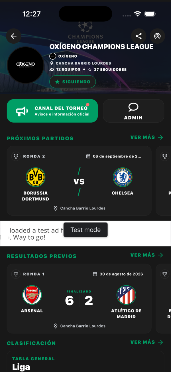 Próximos partidos, resultados y tabla de clasificación